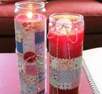 Just Something I Made Faux Quilt Votives
